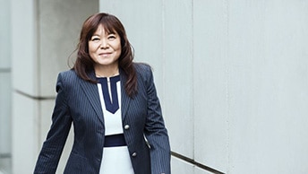 woman with a stoma in a suit