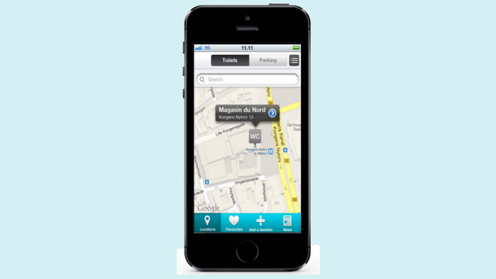 Download the WheelMate™ app and find a toilet near you.