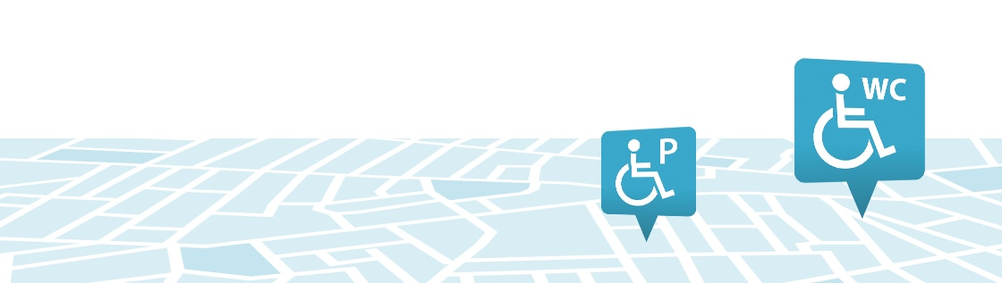 Find wheelchair-accessible toilets  and parking spaces near you