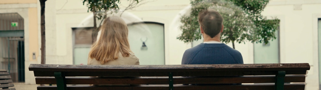 UTI Awareness - Two people sitting on a bench