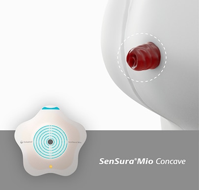 SenSura Mio Concave for stoma that rises from your abdomen.